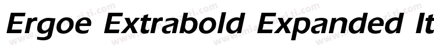 Ergoe Extrabold Expanded Italic字体转换